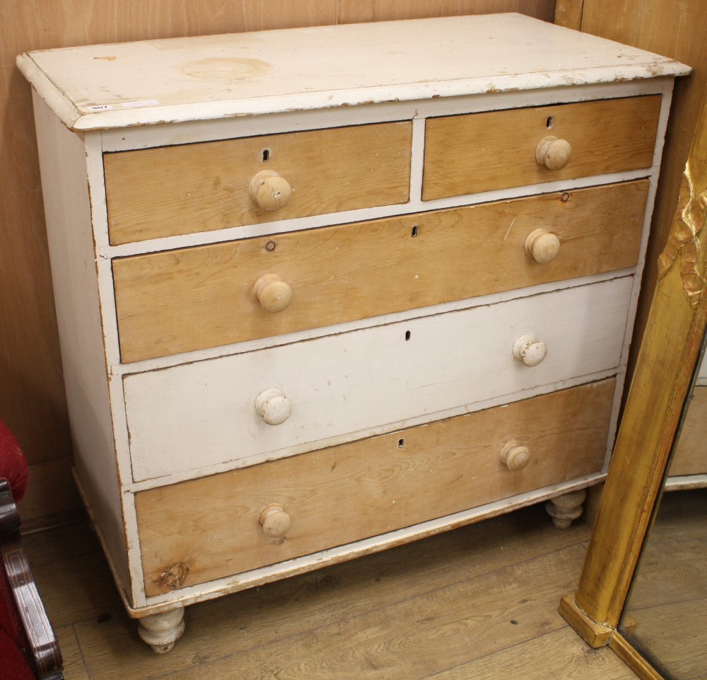 A Victorian pine chest, W.105cm D.52cm H.100cm